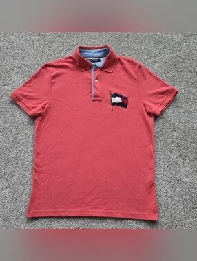 Tommy Hilfiger Coral Polo with Flag Patch